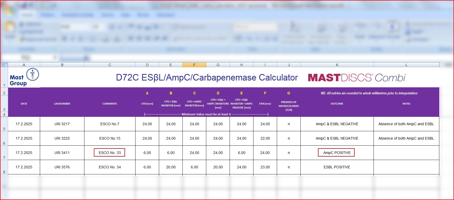 mastdiscs combi calculator, AmpC constitutive